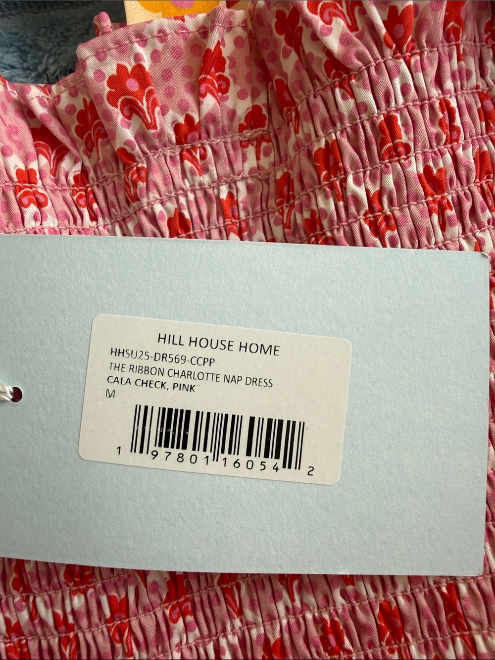 Hill House Pink Floral Smocked Mini Dress with Multicolor Tie Straps - Picture 2 of 5